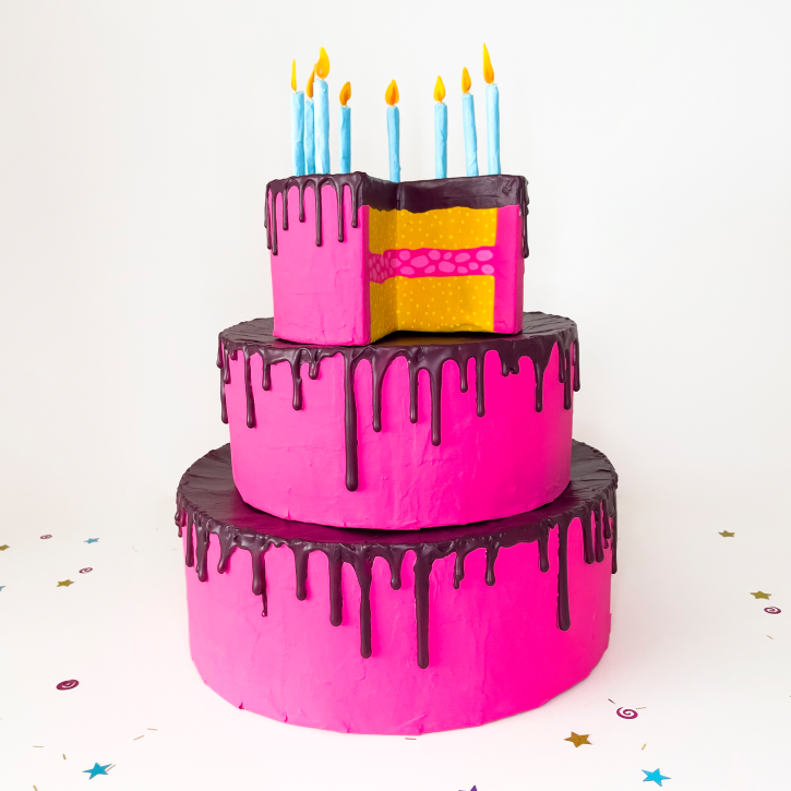Creativebug's 10th Birthday Cake, Paper Mache Cake