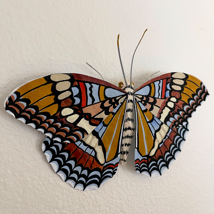 Paper Mache California Sister Butterfly, Left Side View