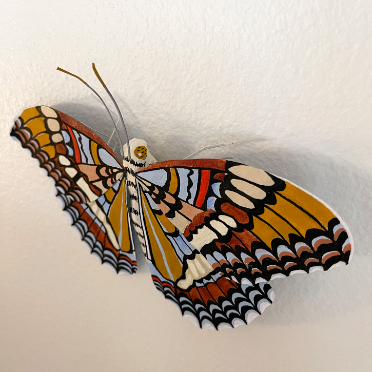 Paper Mache California Sister Butterfly, Right Side View