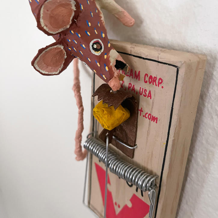 Don't Eat That, Paper Mache Mouse and Mouse Trap, Side Detail