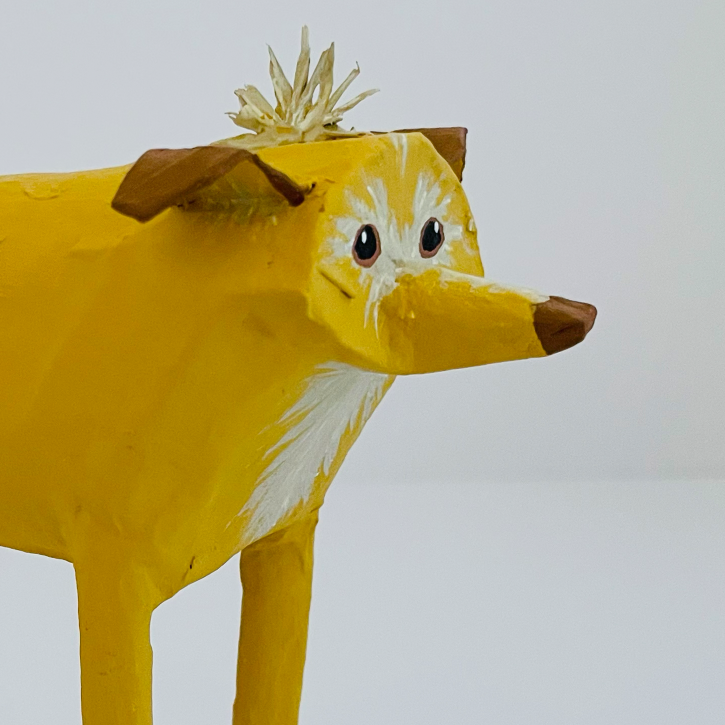 Ollie, Paper Mache Custom Dog Portrait, Detail