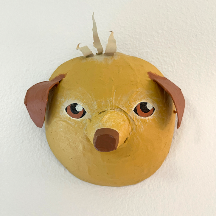 Paper Mache Dog Mask of Ollie