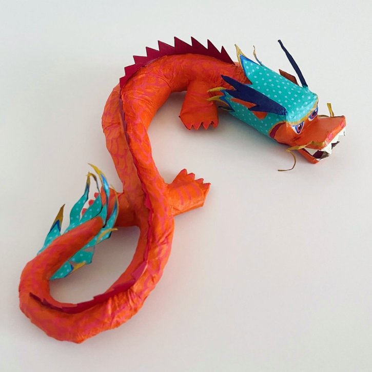 Paper Mache Orange Dragon