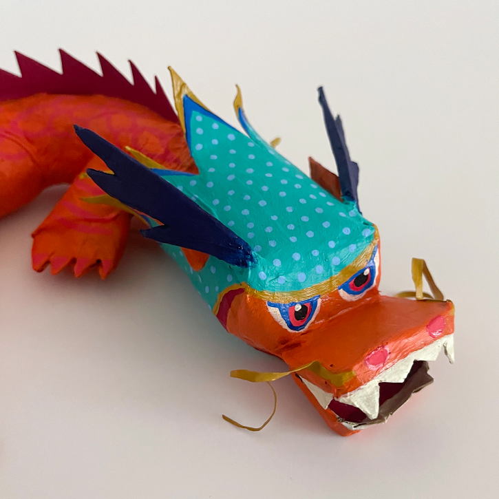 Paper Mache Orange Dragon, Detail