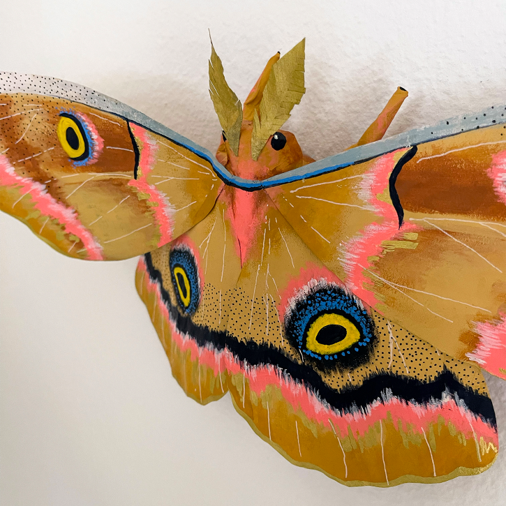 Paper Mache Polyphemus Moth, Detail